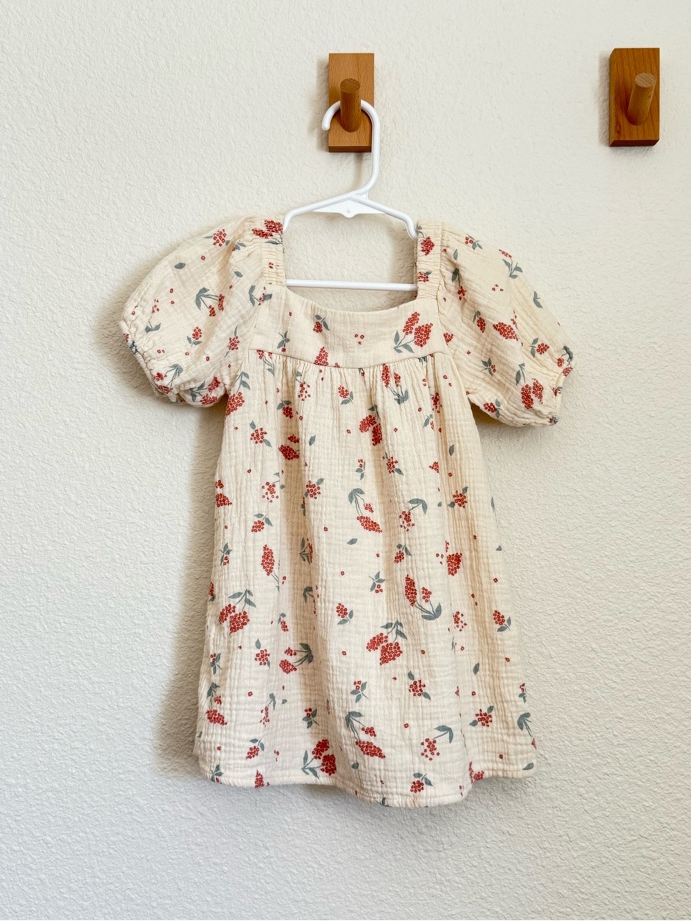 Cotton Cream Floral Toddler Girl Dress